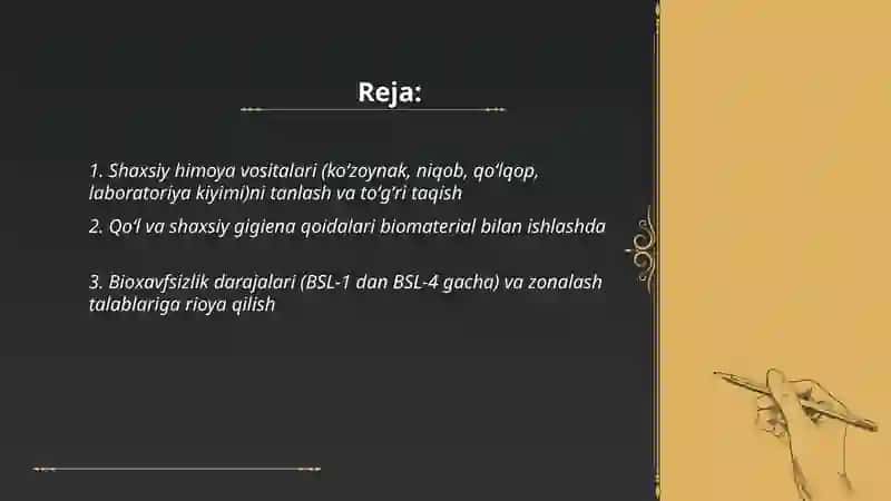 Laboratoriya xodimlarining biomaterial bilan ishlashda himoya choralari 2