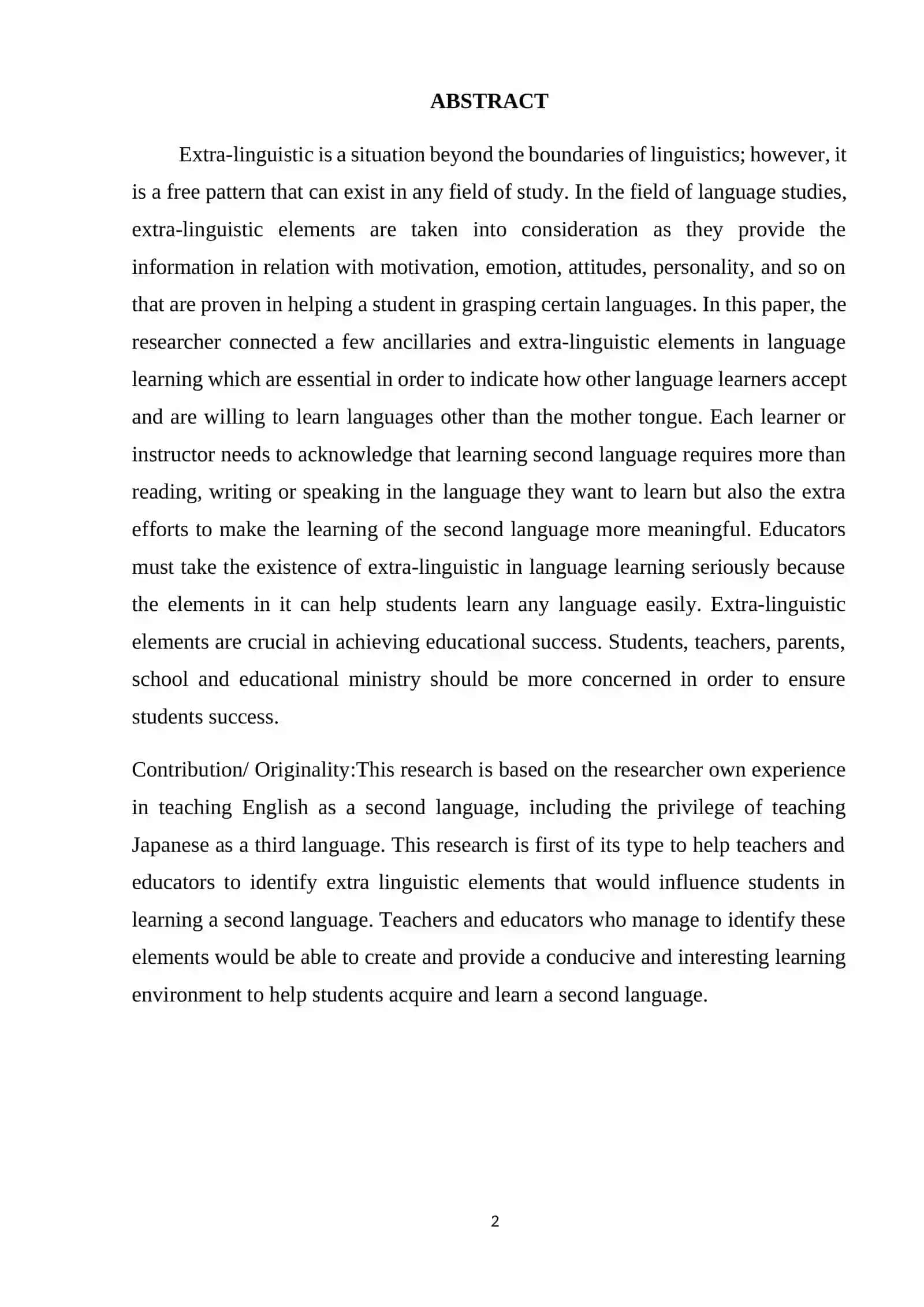 Extralinguistic factors and their use in language teaching 2