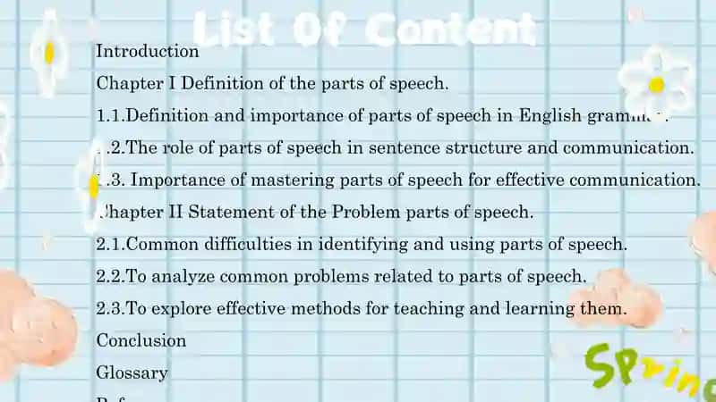 The Problem of Parts of Speech 2