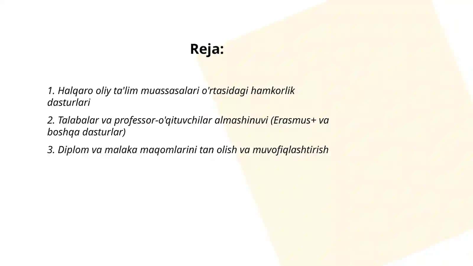 Talim sohasida halqaro hamkorlik 2