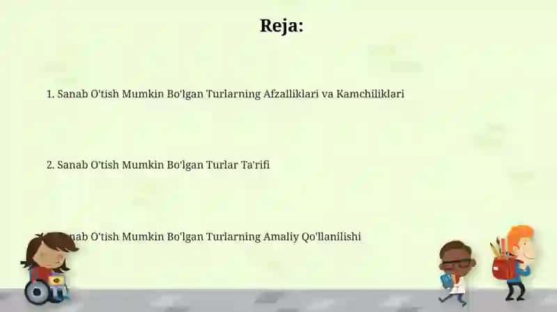 Sanab O'tish Mumkin Bo'lgan Turlar 2