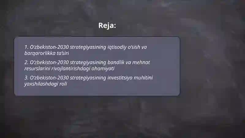 O‘zbekiston-2030 strategiyasining ahamiyati 2
