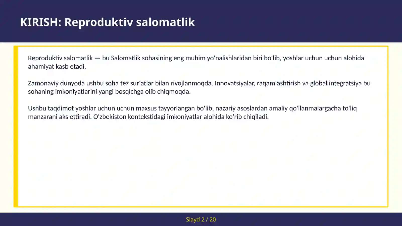 REPRODUKTIV SALOMATLIK 2
