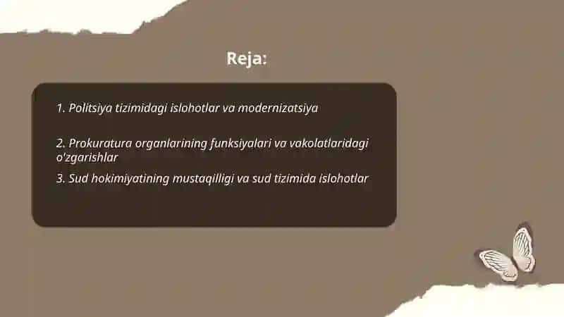 Politsiya tizimida islohotlar 2017 yil 2