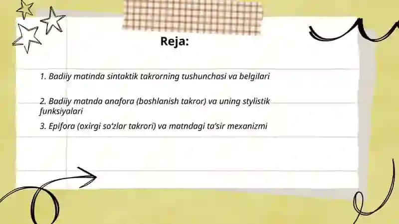 Badiiy matinda sintaktik takror 2