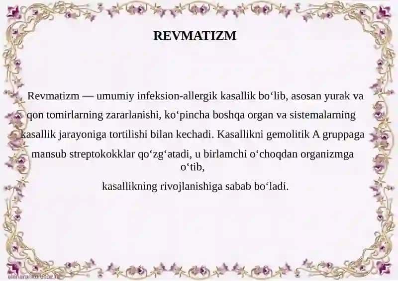 SOMATONEVROLOGIK SINDROMLAR (REVMATIZM) 2