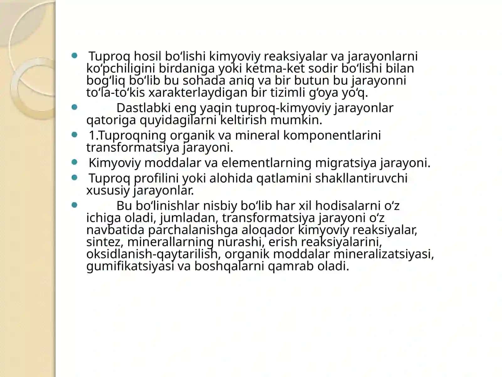 Bo’ztuproqlarning element va moddat tarkibi 2