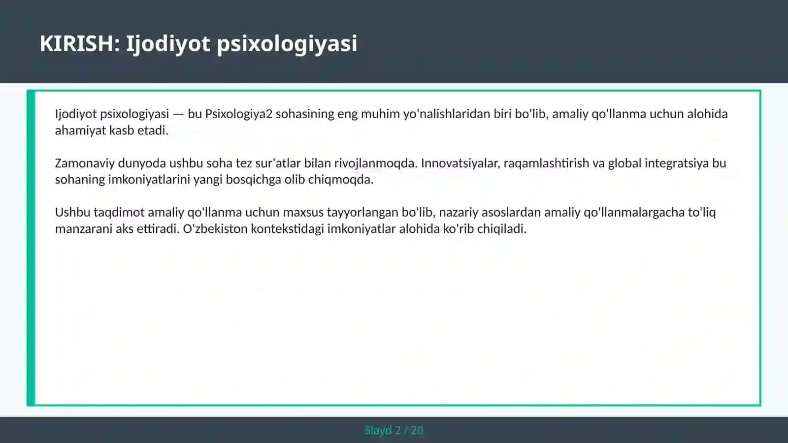 IJODIYOT PSIXOLOGIYASI 2