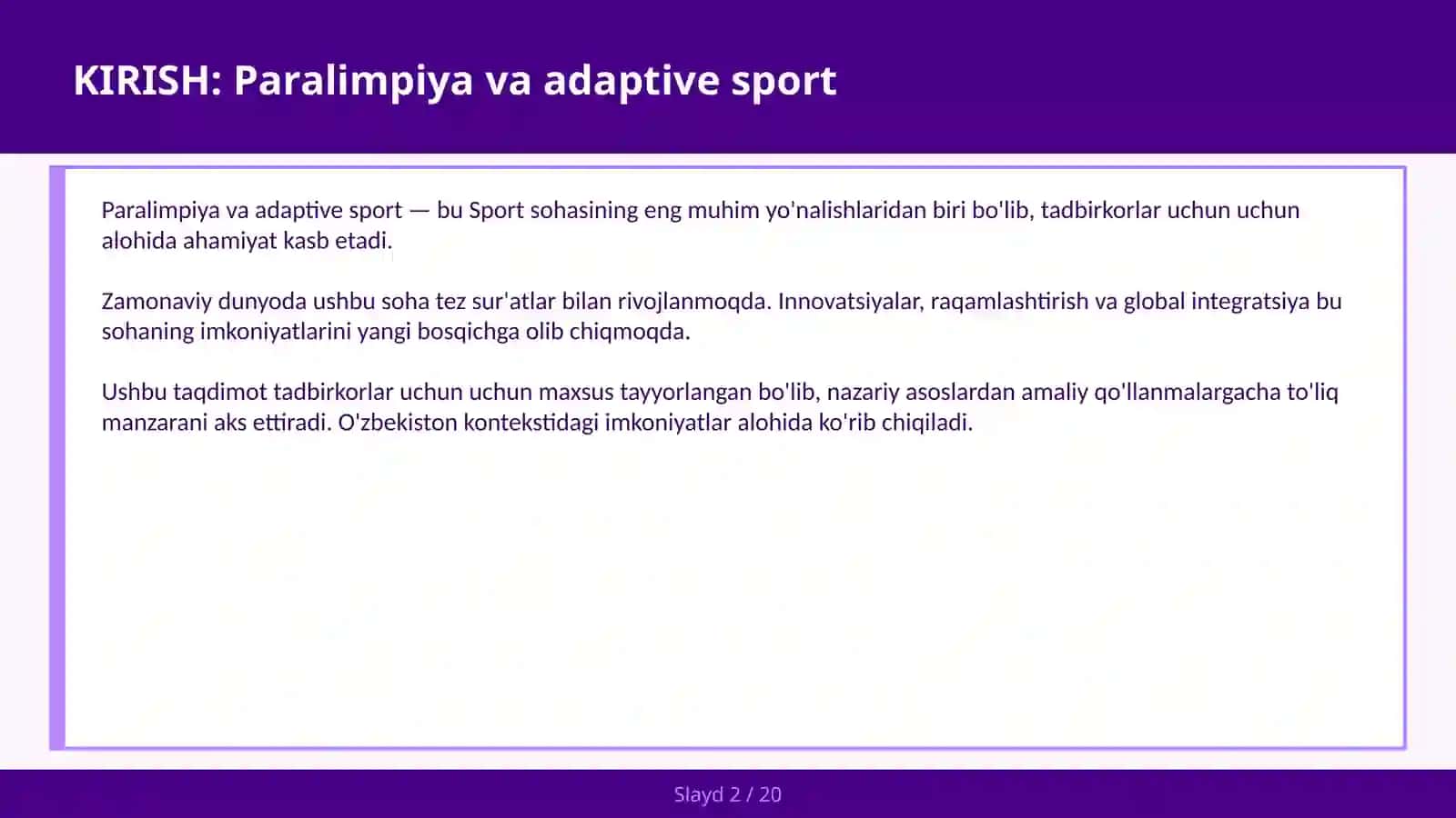 Paralimpiya va adaptive sport 2