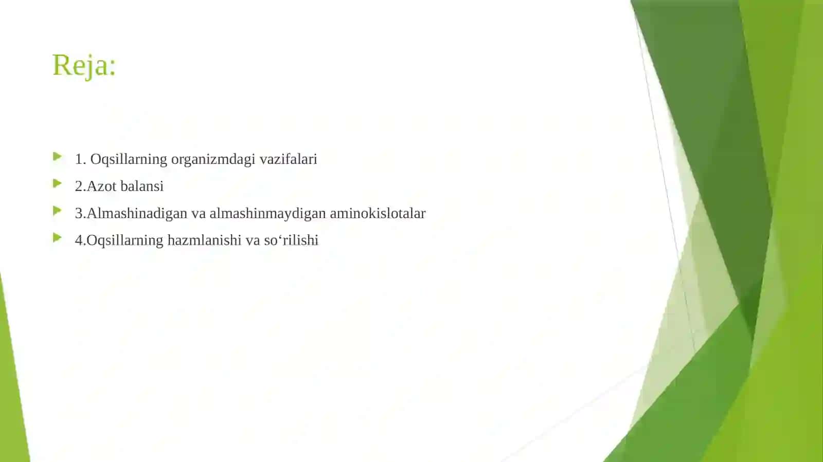 Oqsillar almashinuvi 2