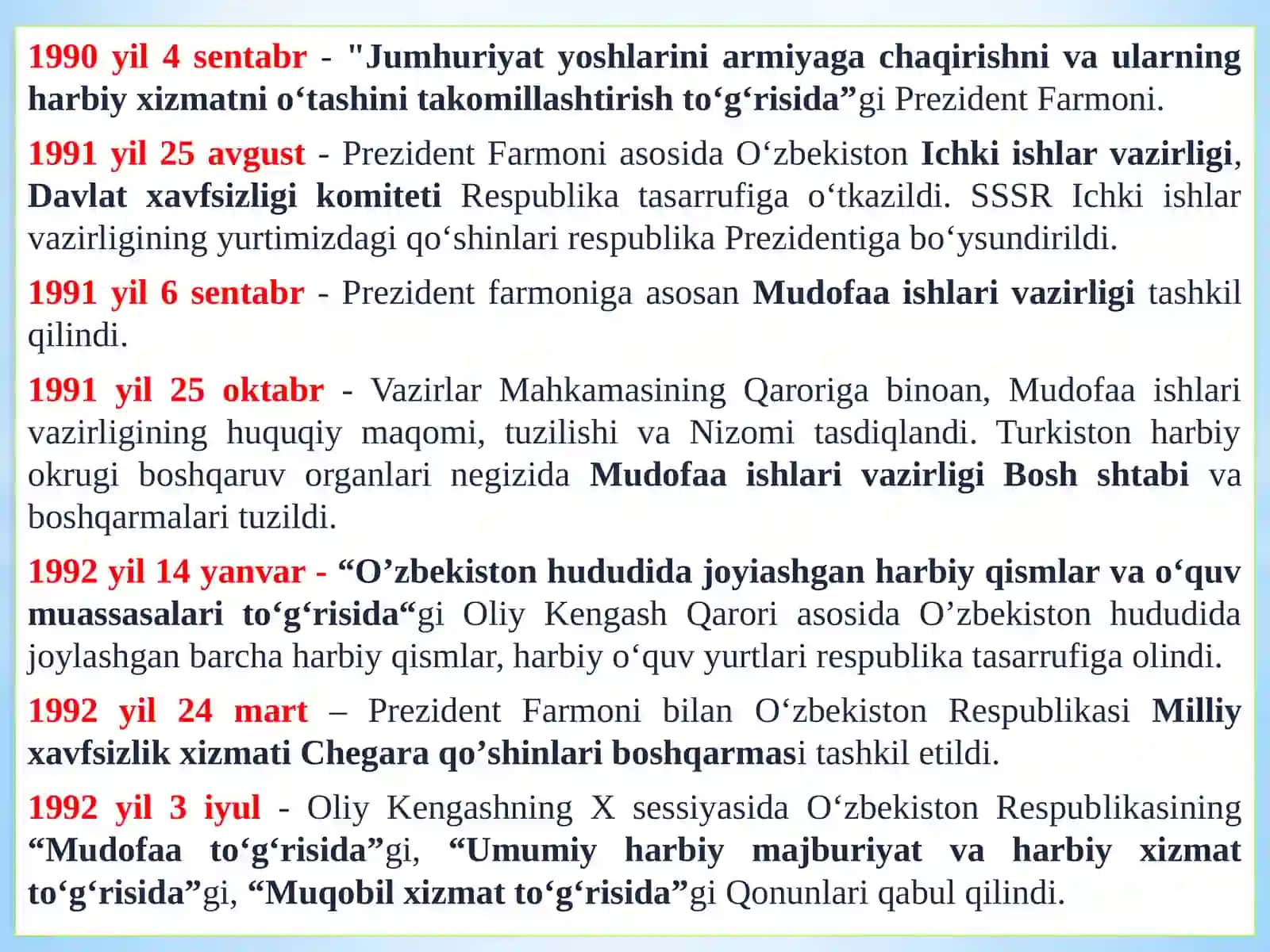 O'zbekiston Respublikasining qurolli kuchlari tizimi 2