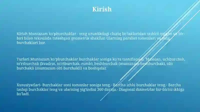 Muntazam Ko'Pburchaklar 2