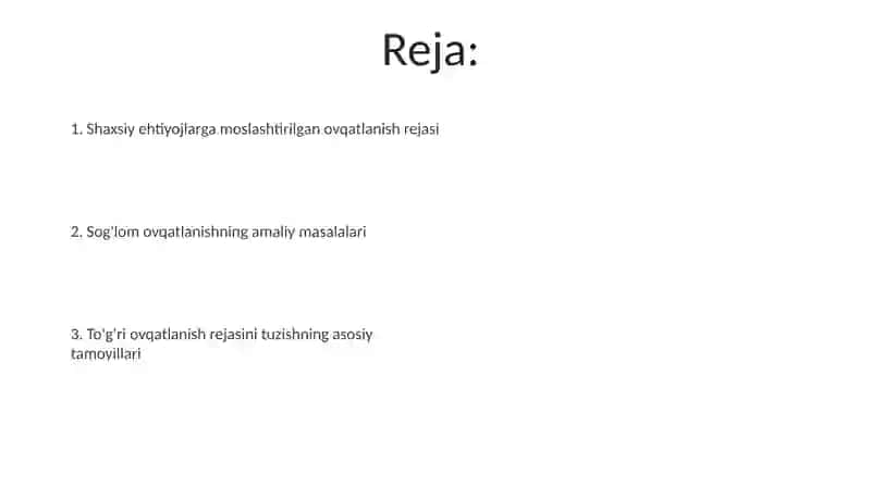 Toʻgʻri ovqatlanish ratsionalini yaratish 2