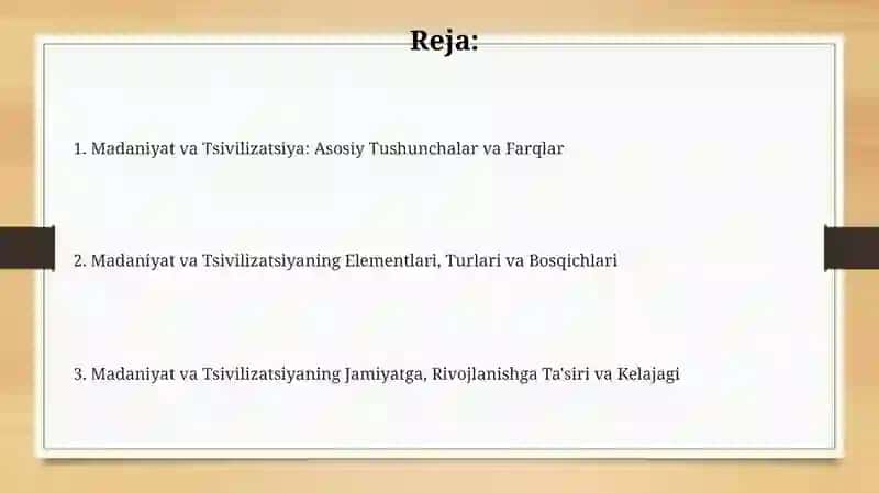 Madaniyat va sivilizatsiya 2