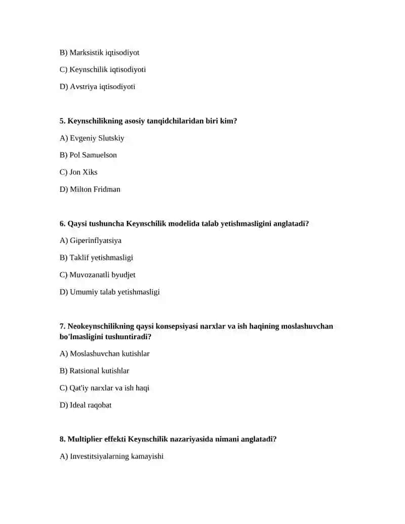 Keynschilik va neokeynschilik 2