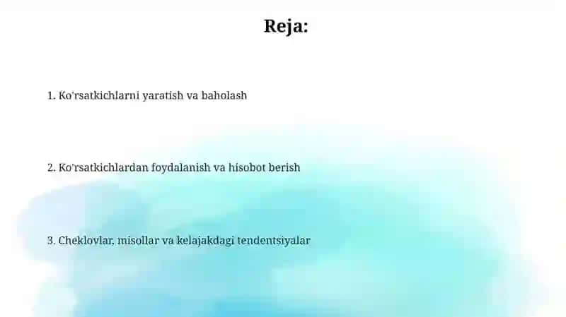 Ko'rsatkichlar 2