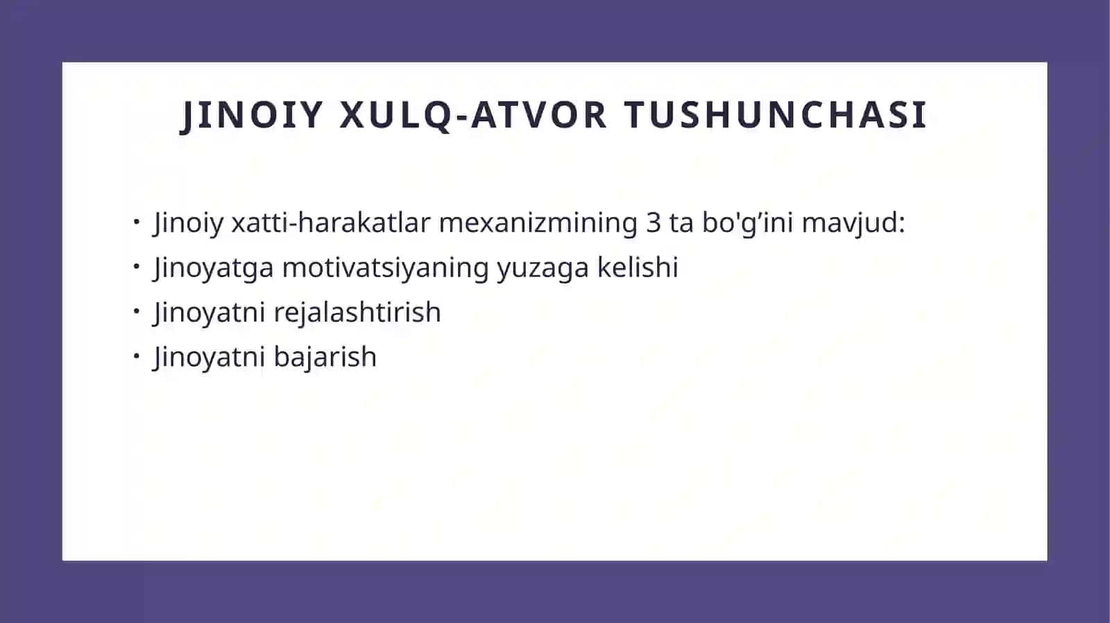 Jinoiy xulq-atvor mexanizmi 2