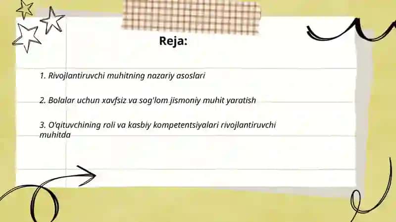 Rivojlantiruvchi muhitni tashkil qilish 2