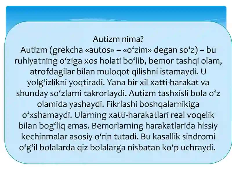 Bolalar autizmi 2