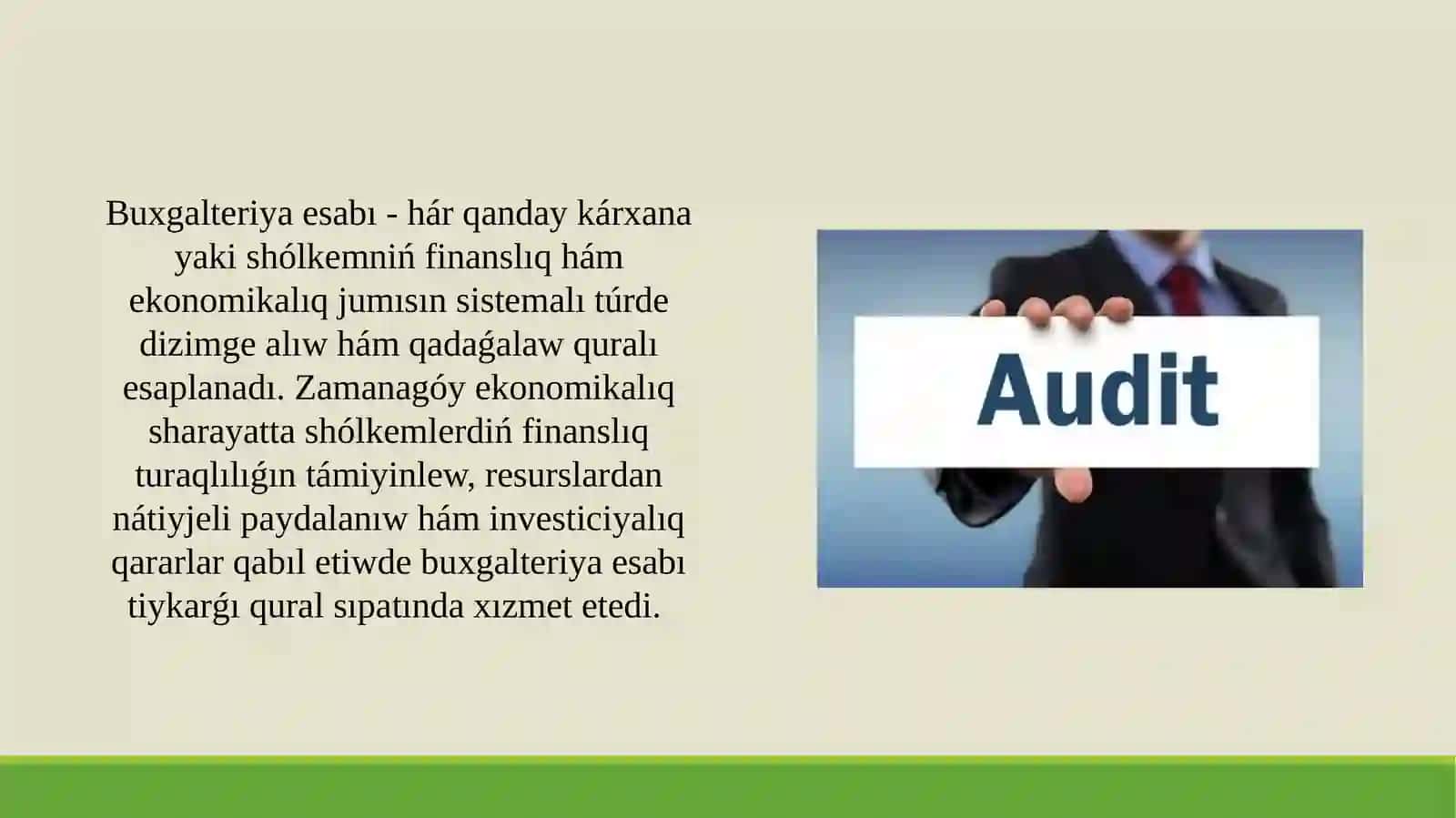 Buxgalteriya esabı pániniń predmeti 2