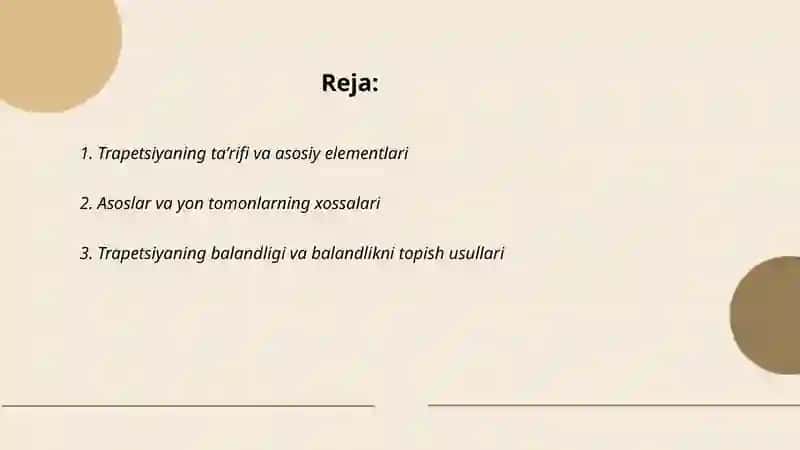 Trapetsiya va uning xossalari 2