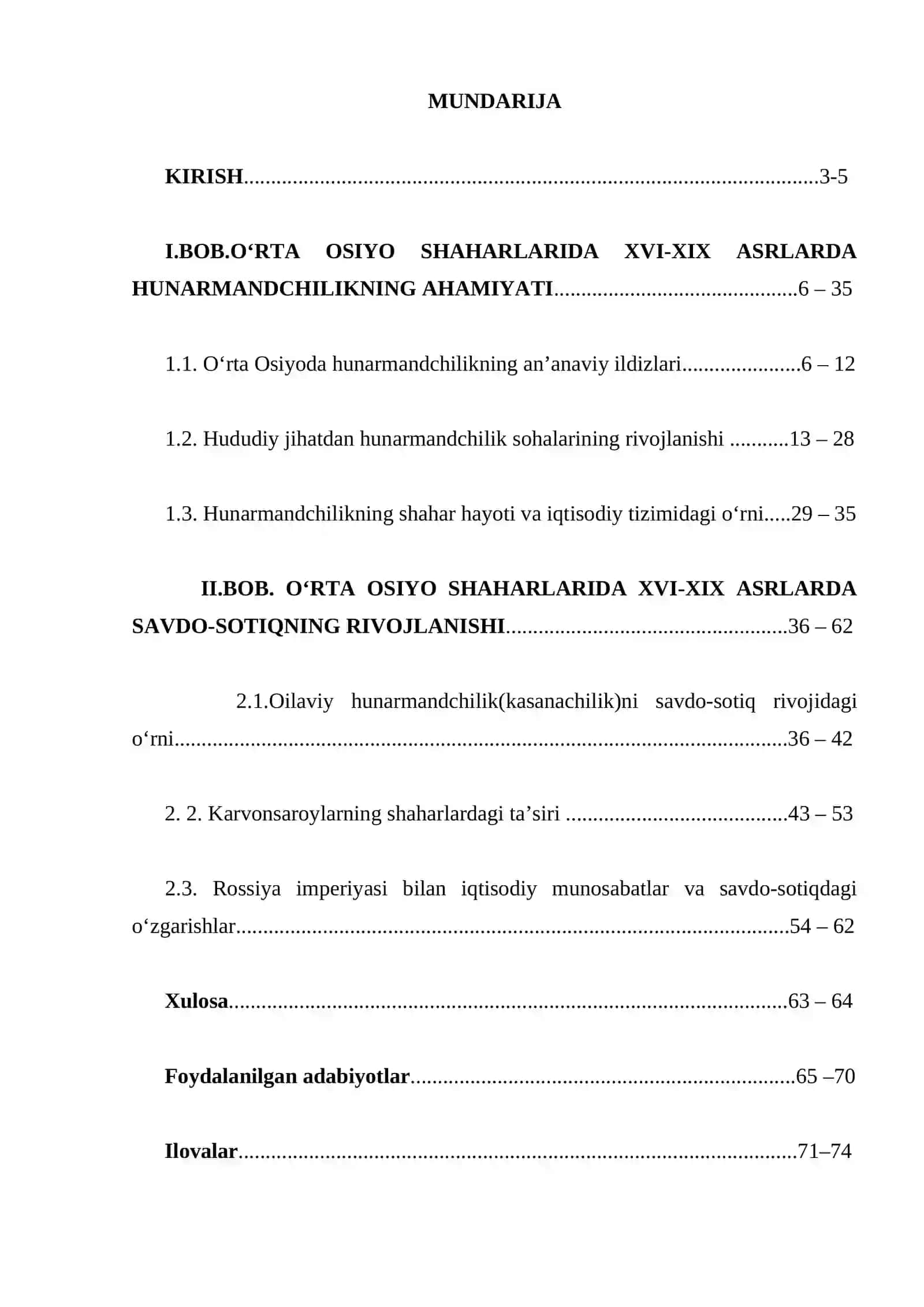 ОʻRTА ОSIYО SHАHАRLАRIDА XVI-XIX АSRLАRDА HUNАRMАNDCHILIK VА SАVDО – SОTIQ 2