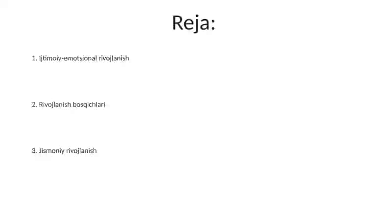 Bolalar rivojlanish xaritasi 2