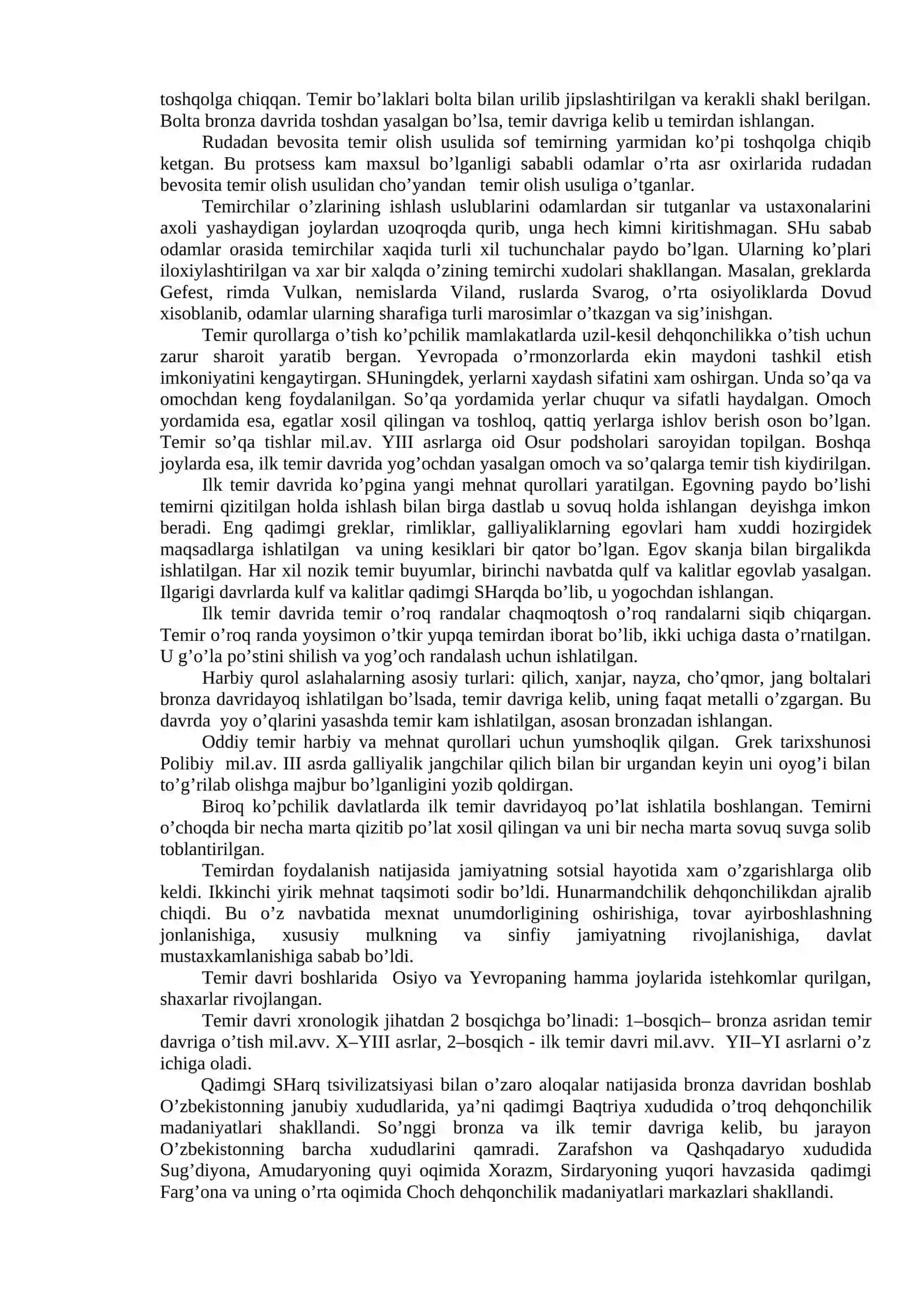 Co’nggi bronza va ilk temir davri 2