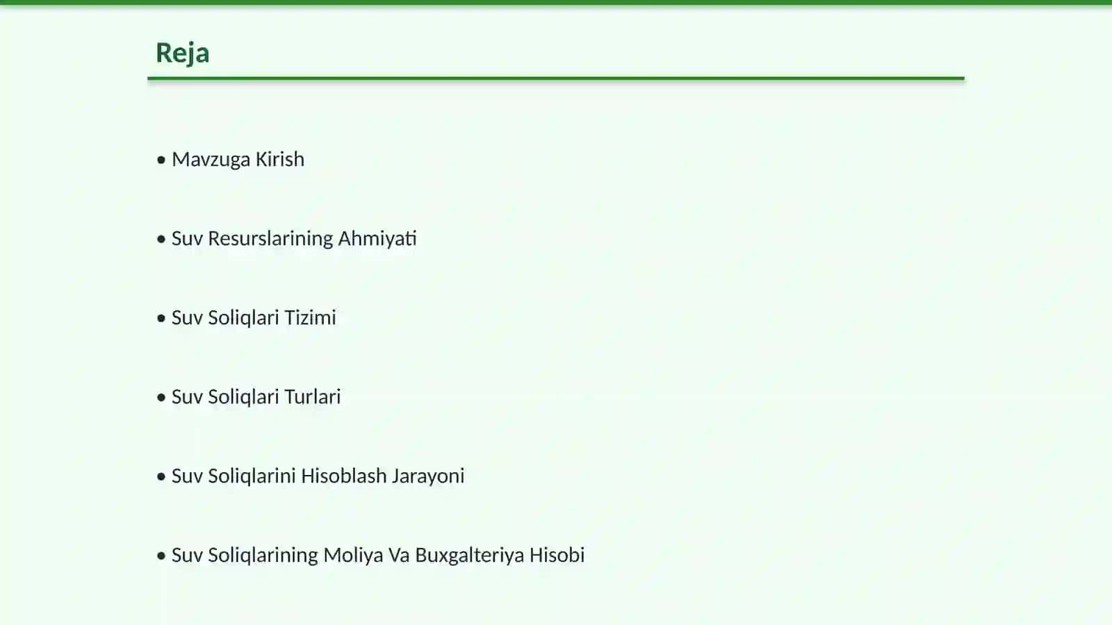 Suv Resurslaridan Foydalanish: Soliq Hisoblash 2