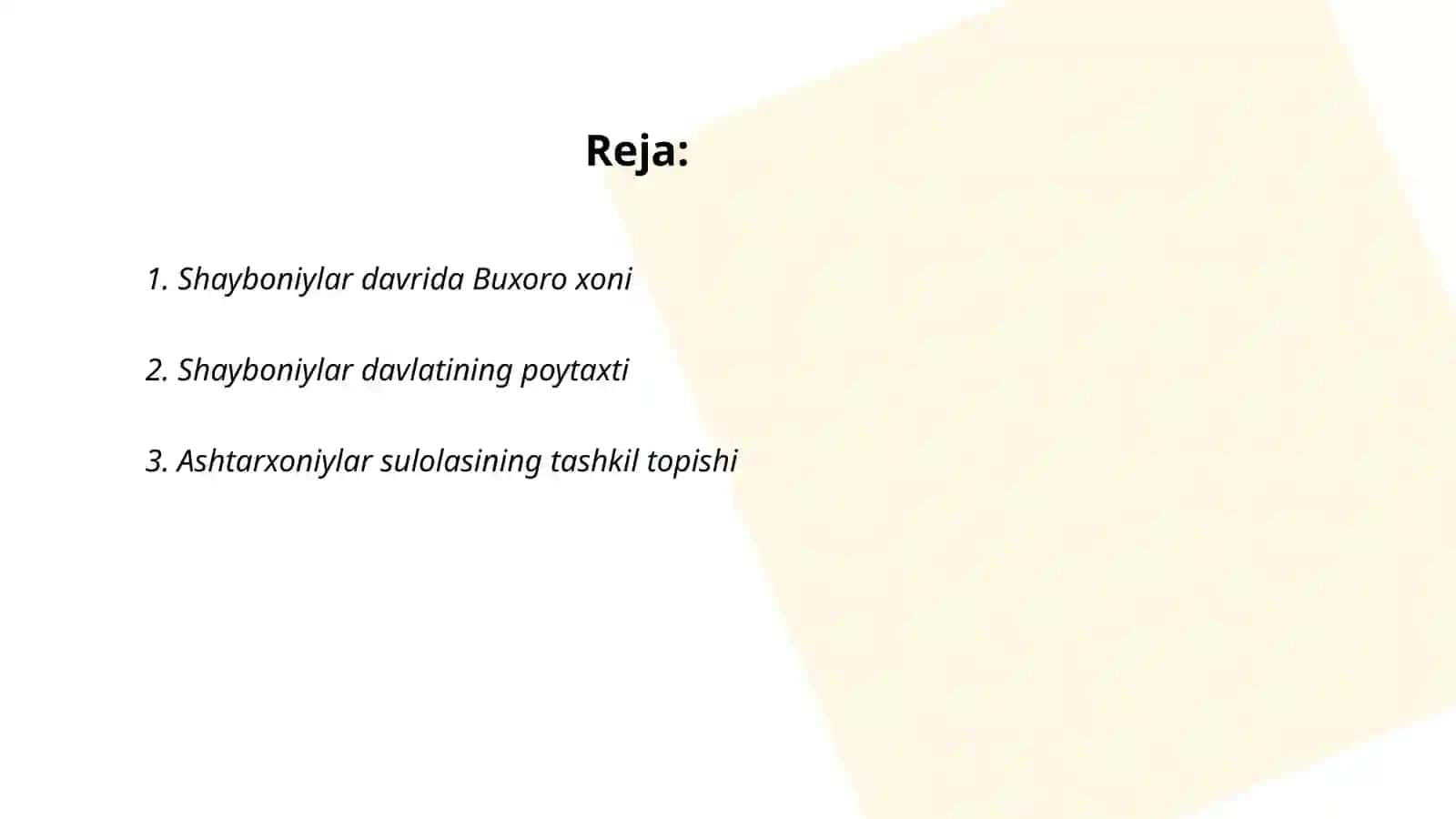Shayboniylar va Ashtarxoniylar davri tarixiy geogrsfiyasi 2