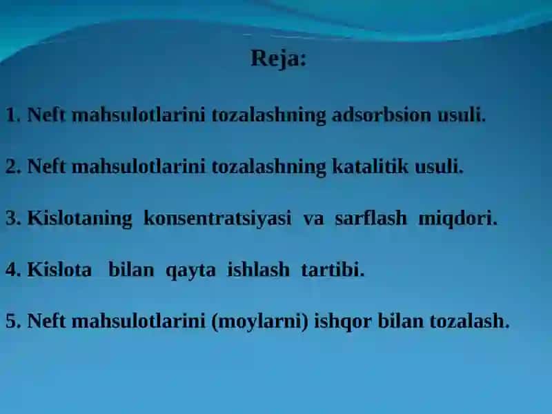 Neft mahsulotlarini adsorbsion tozalash 2