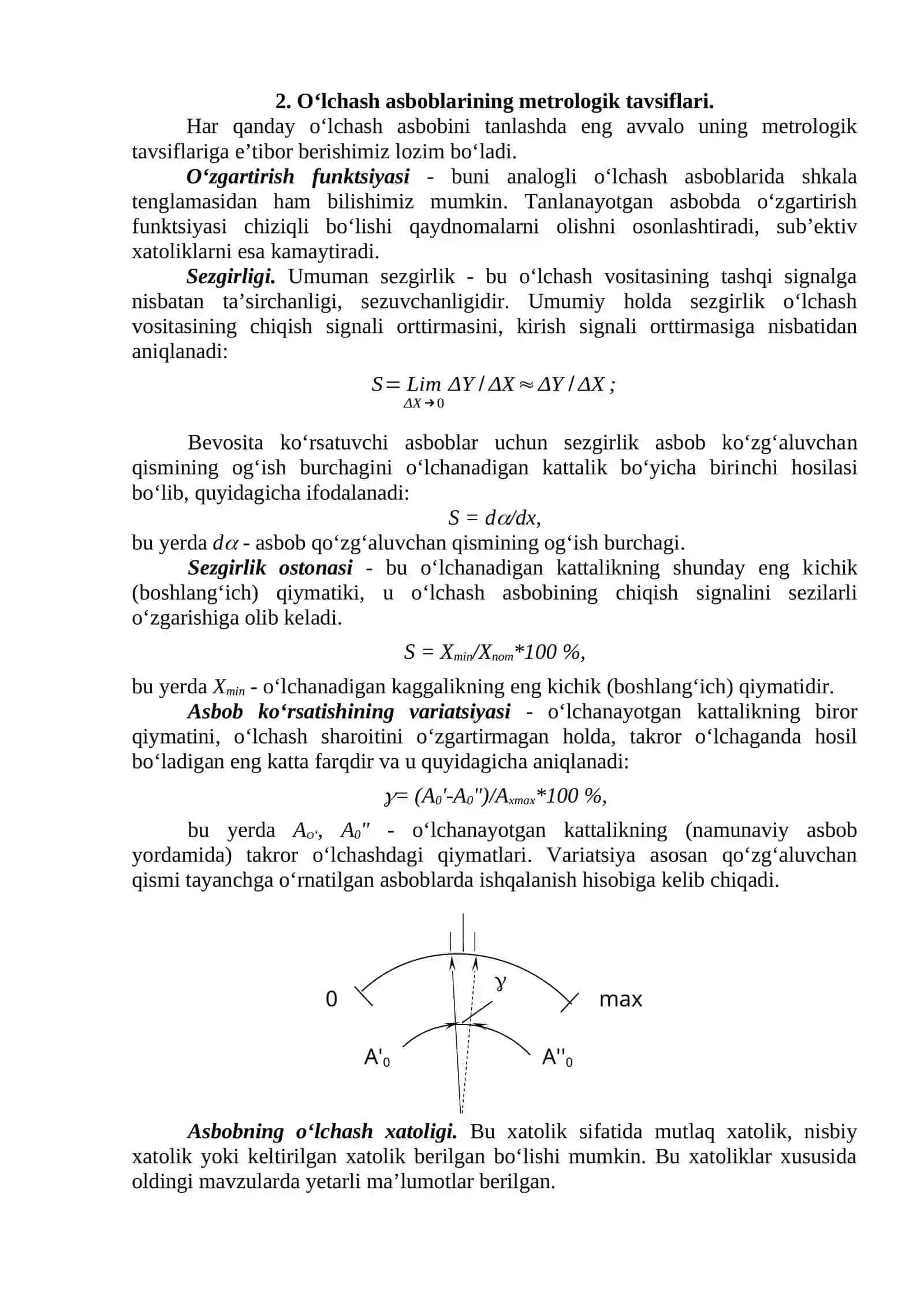 O‘lchash asboblarining metrologik tavsiflari 2