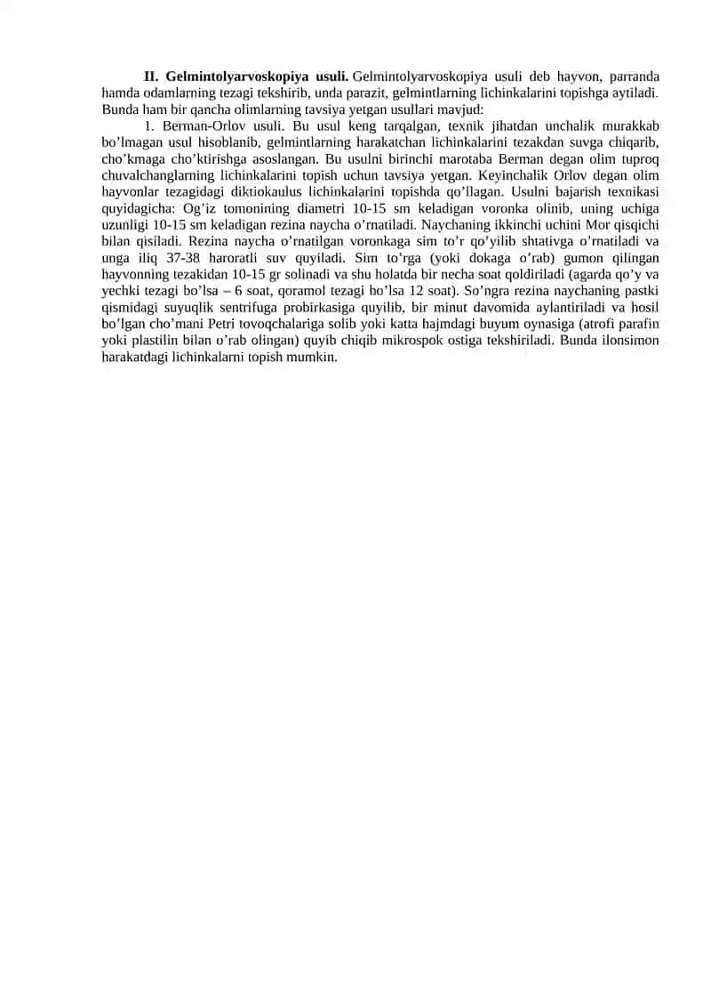 Gelmintokoprologik tekshirish 2