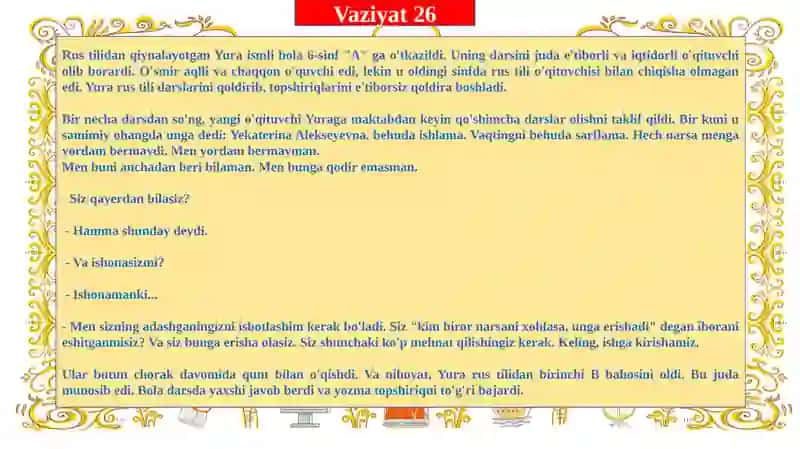 Muammoli vaziyat va unga yechim 2