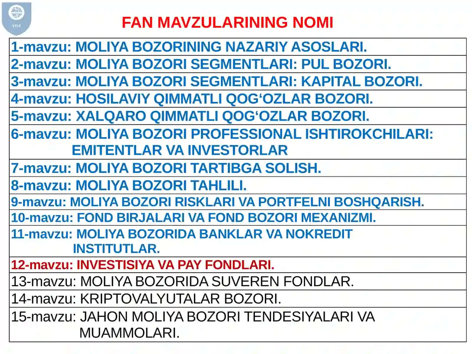 INVESTISIYA VA PAY FONDLARI 2