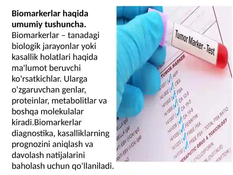 Biomarkerlar va ularning klinik diagnostikadagi ahamiyati 2