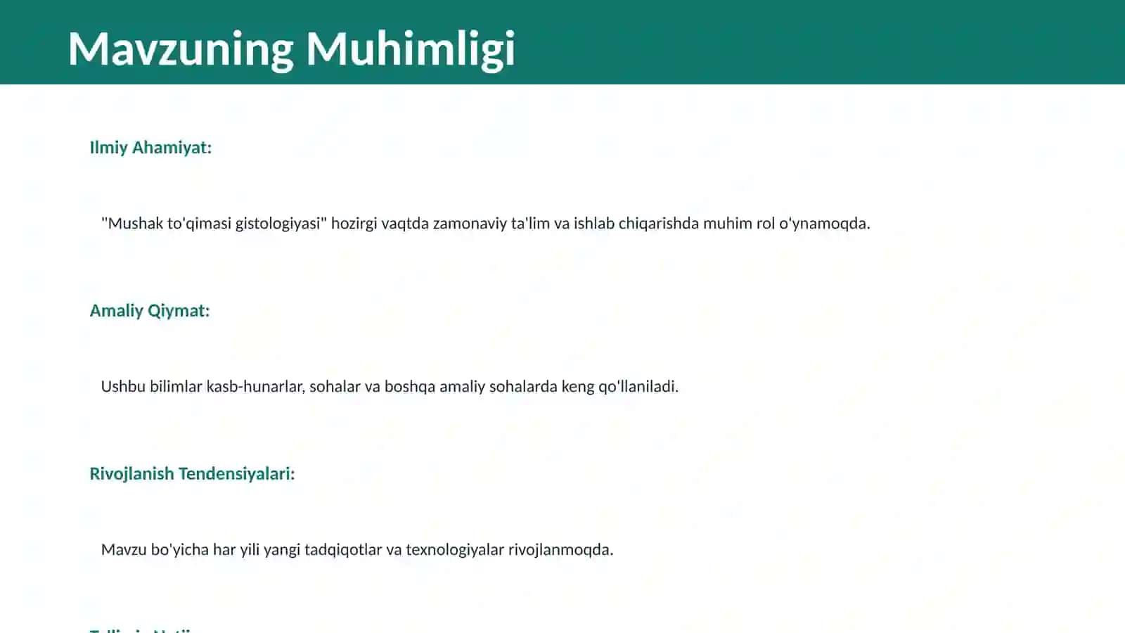 Mushak to'qimasi gistologiyasi 2