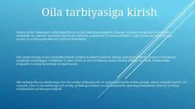 Oilada Tarbiya Asoslari 2