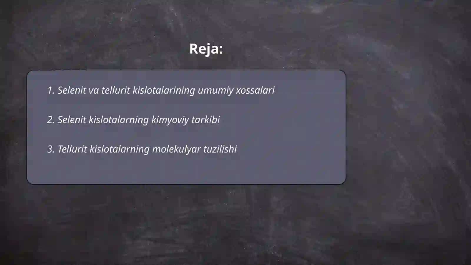 Selenit va tellurit kislotalar 2
