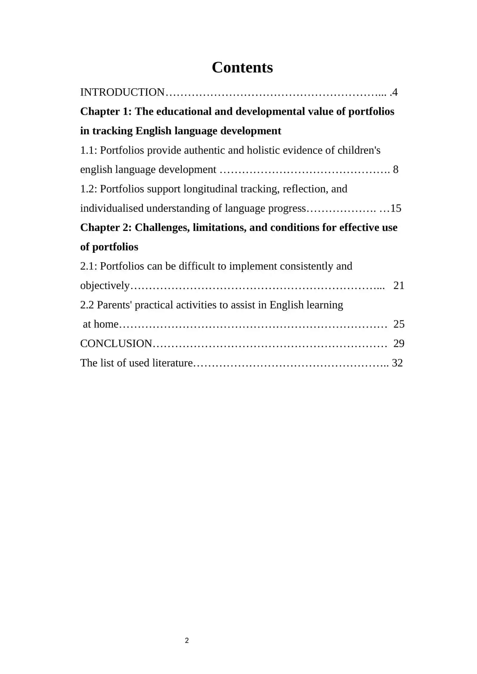 Portfolios in Tracking English Language Development 2