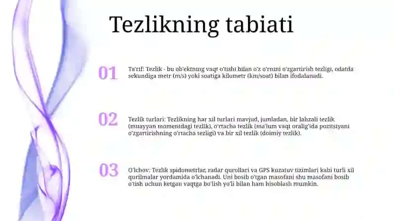 Tezlik Vaqt Va Yo'L Tushunchalari 2