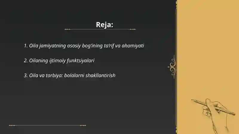Oila jamiyatning asosiy bog’ini 2