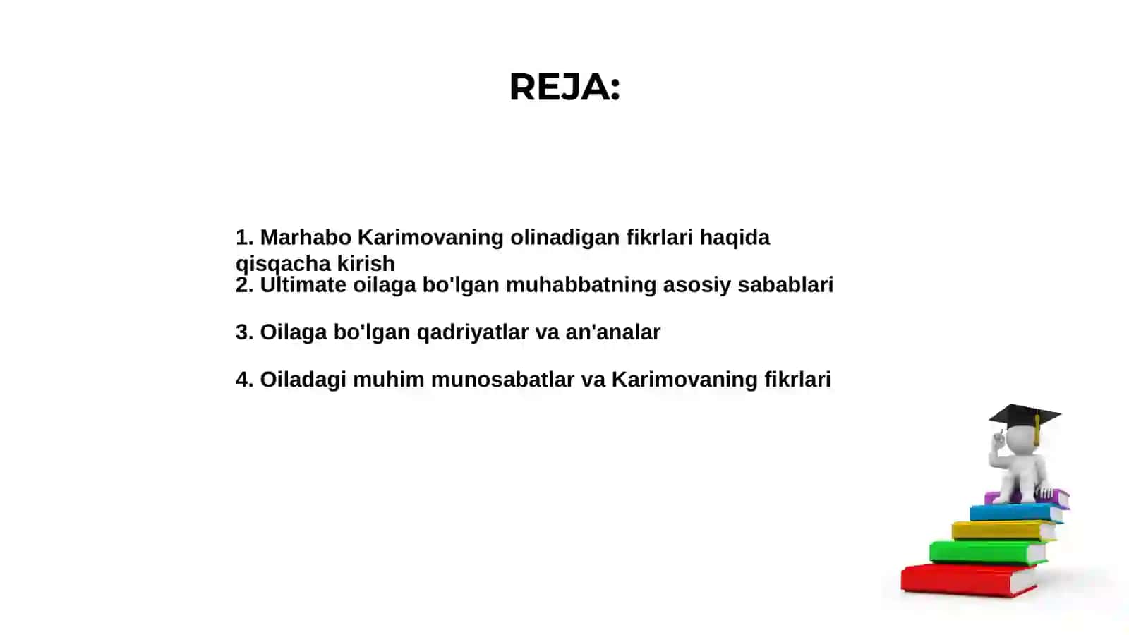 Marhabo Karimovaning oilaga oid fikrlari 2