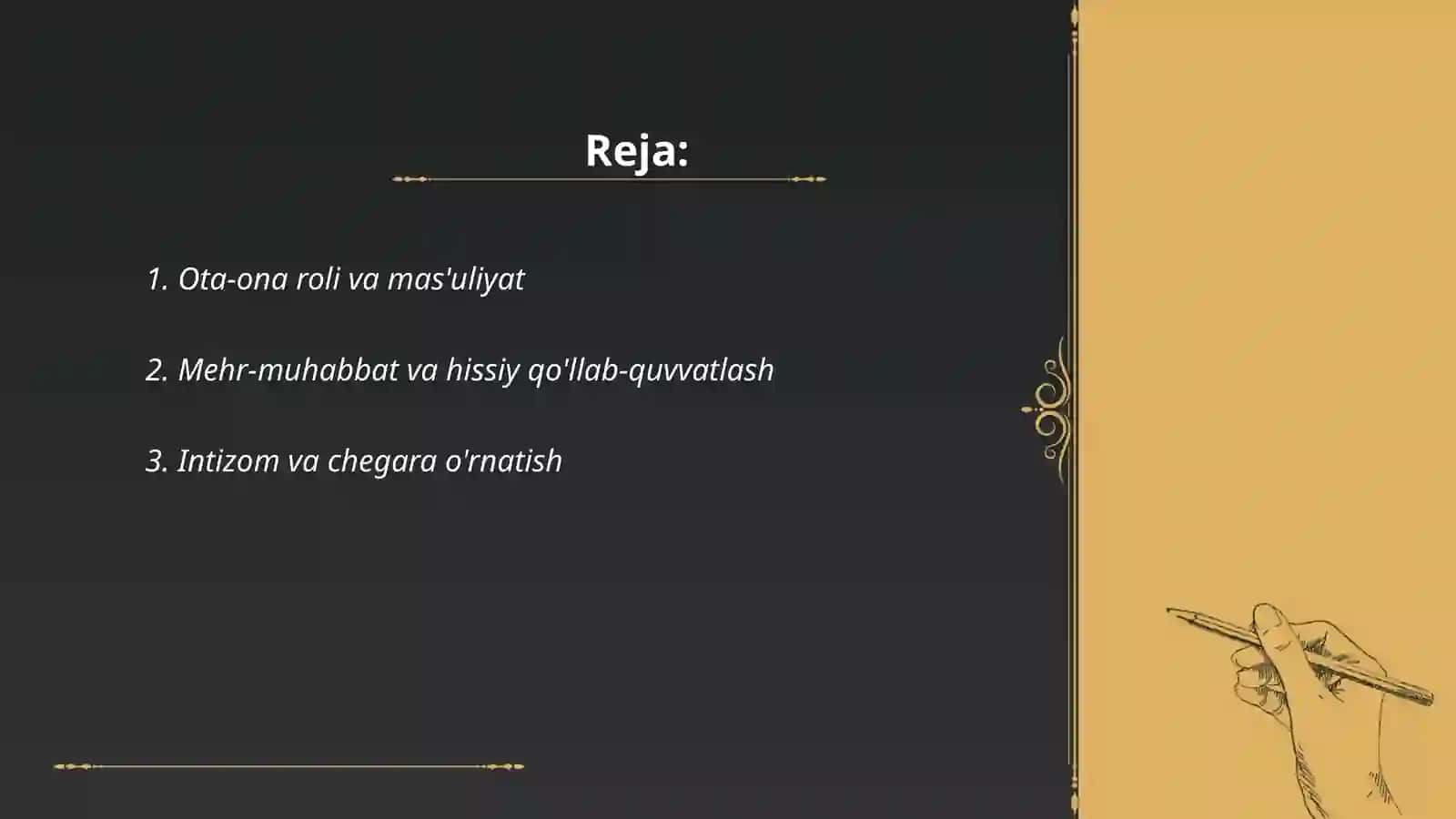 O'g'il-qiz tarbiyasi 2