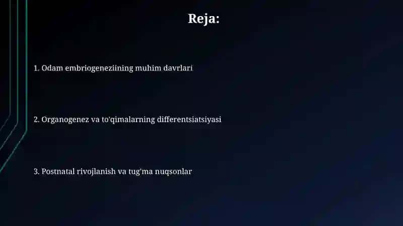 Odam embriogenizining qaltis davrlari 2