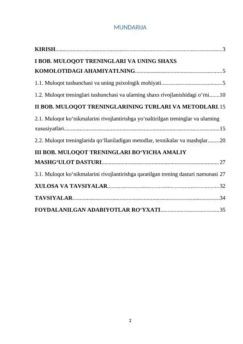 Muloqot treninglari 2