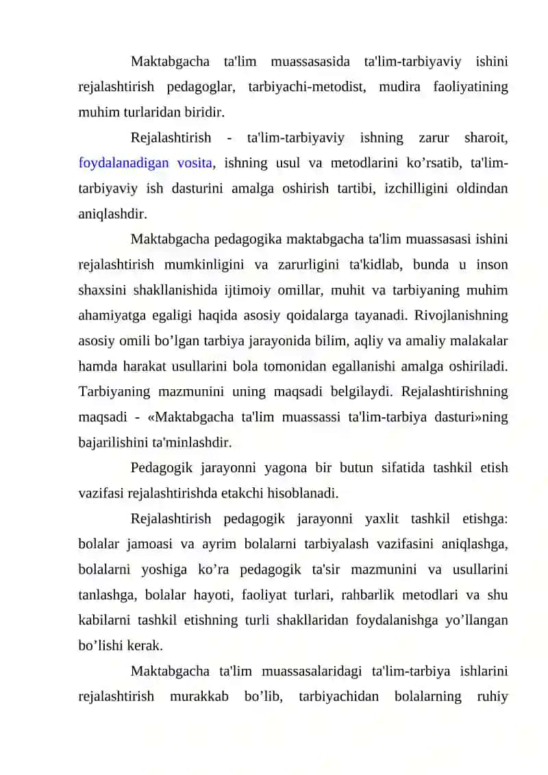 Pedagogik jarayonni rejalashtirish 2
