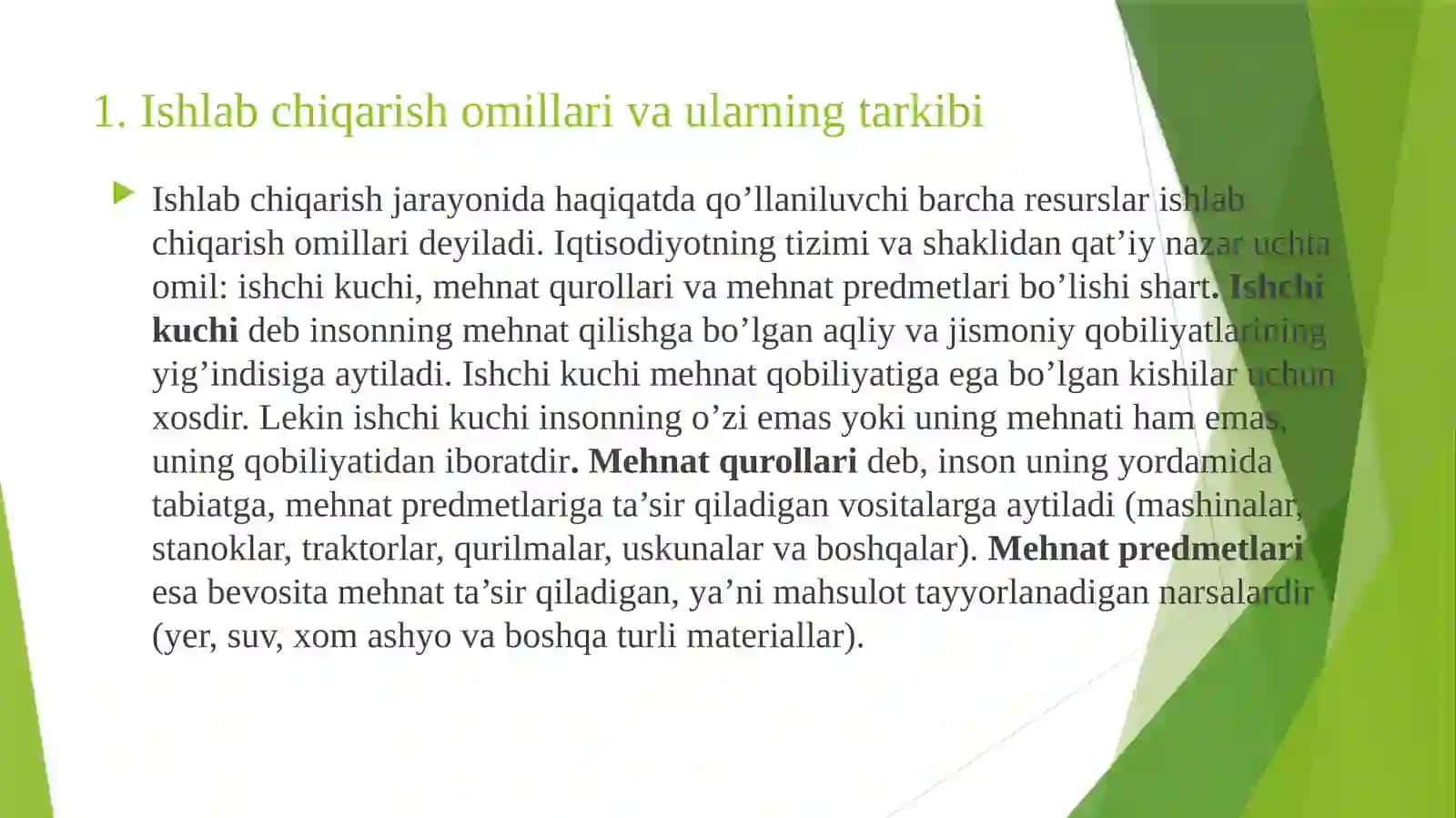 ISHLAB CHIQARISH JARAYONI VA UNING NATIJALARI 2
