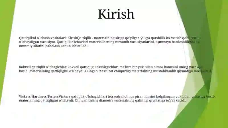 Qattiqlik OʻLchash Vositalari 2