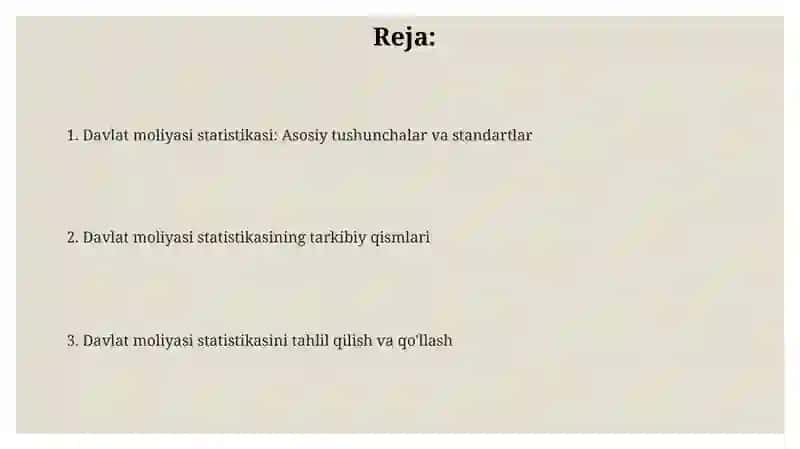 Davlat moliyasi statistikasi 2